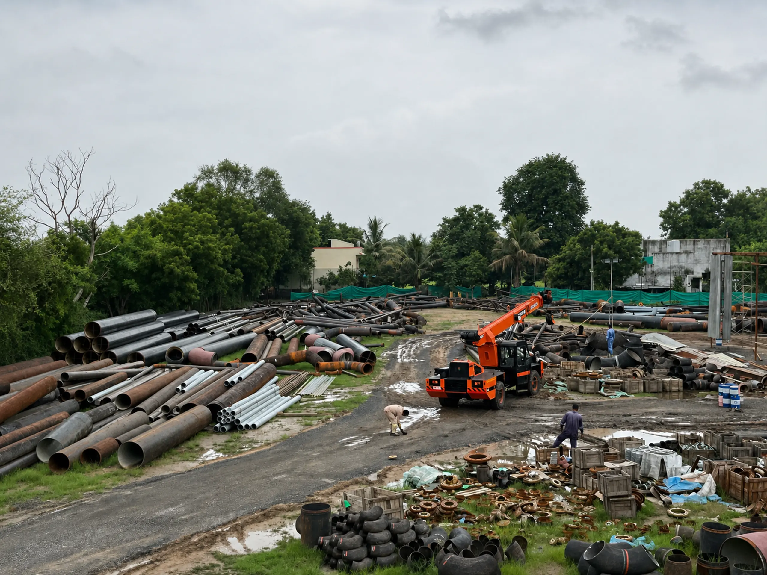Piping fabrication yard for the IOCL Vadodara LUPECH project
